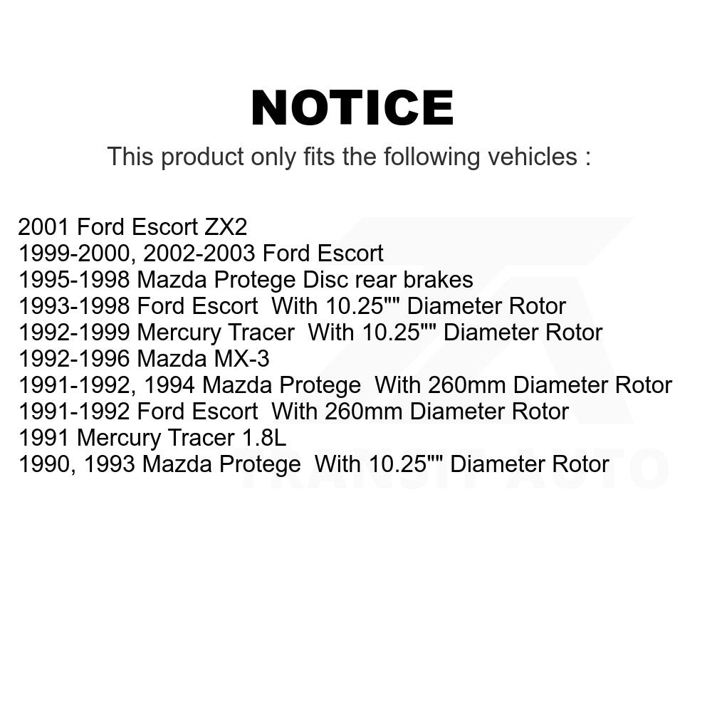 Front Disc Brake Rotor 8-6131 For Ford Escort Mazda Protege Mercury Tracer MX-3