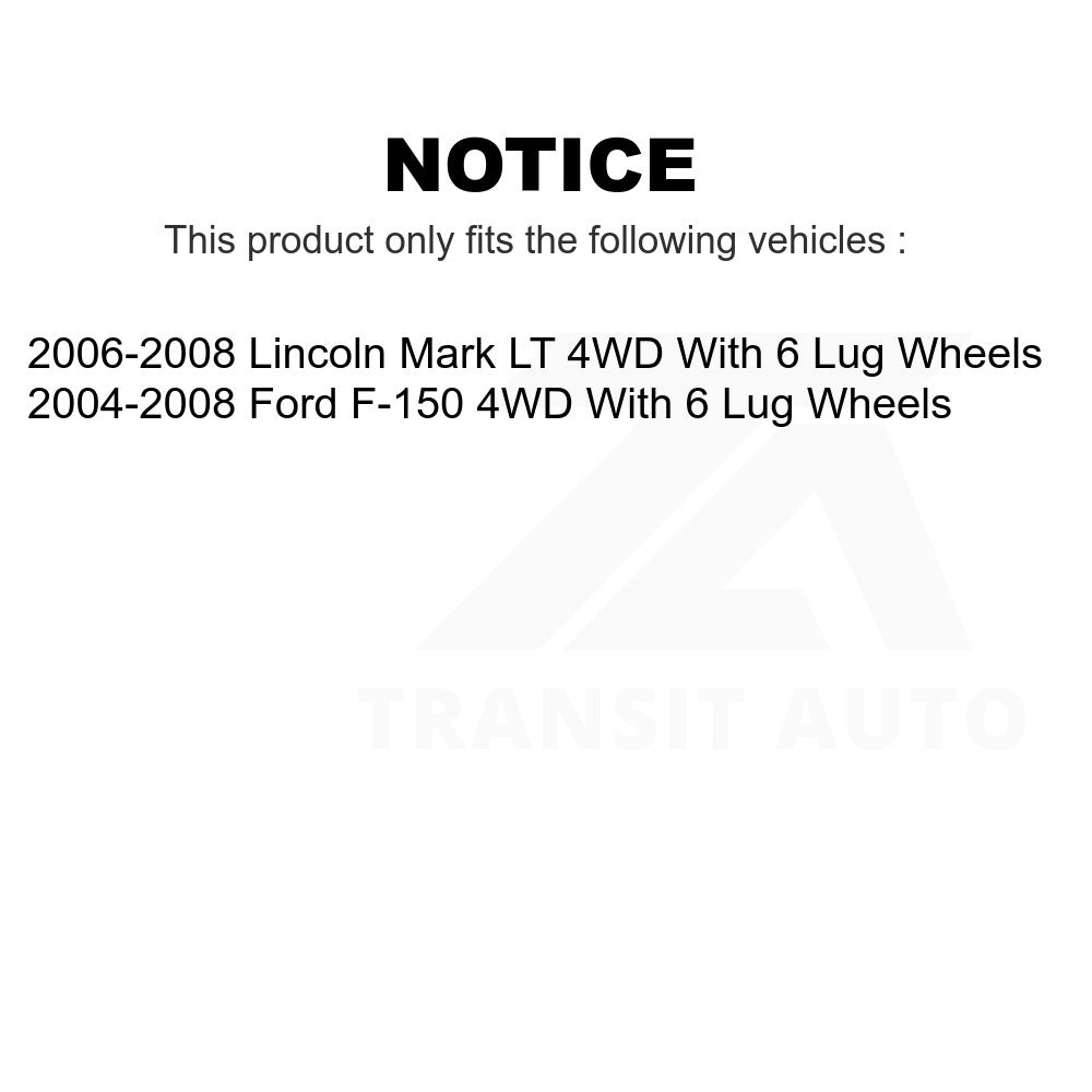 Front Disc Brake Rotor 8-680180 For Ford F-150 Lincoln Mark LT With 6 Lug Wheels 4WD