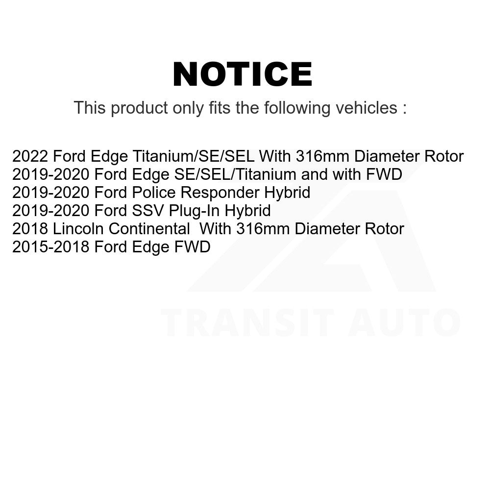 Front Disc Brake Rotor 8-681993 For Ford Edge Lincoln Continental Police Responder Hybrid SSV Plug-In