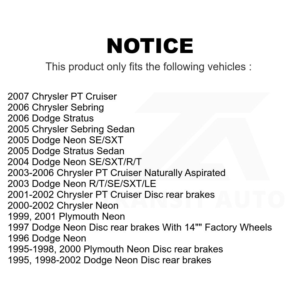 Rear Disc Brake Rotor 8-76551 For Chrysler PT Cruiser Dodge Neon Sebring Stratus Plymouth