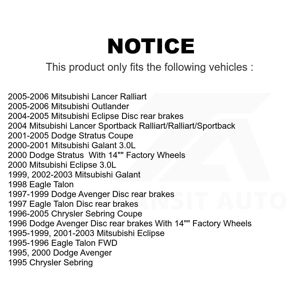 Rear Disc Brake Rotor 8-76627 For Mitsubishi Chrysler Sebring Dodge Stratus Eclipse Galant Lancer Outlander Avenger Eagle Talon