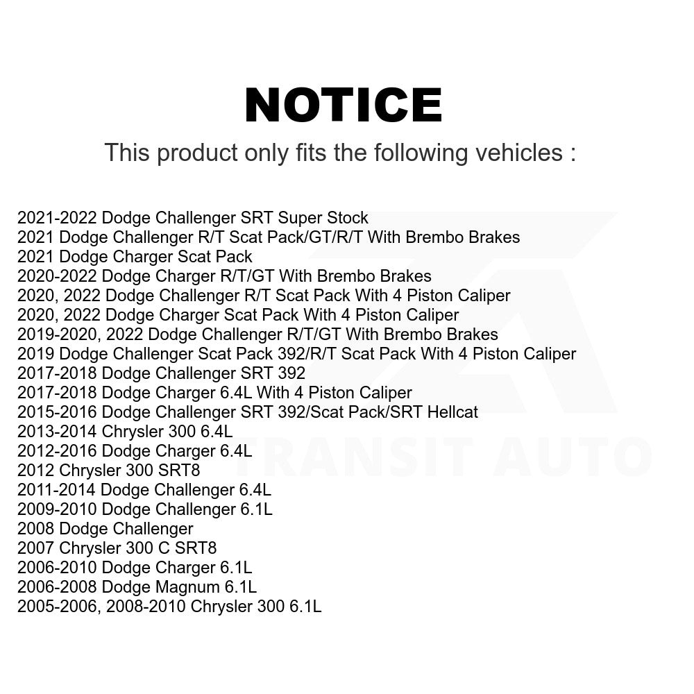 Front Disc Brake Rotor 8-780389 For Dodge Charger Chrysler 300 Challenger Magnum