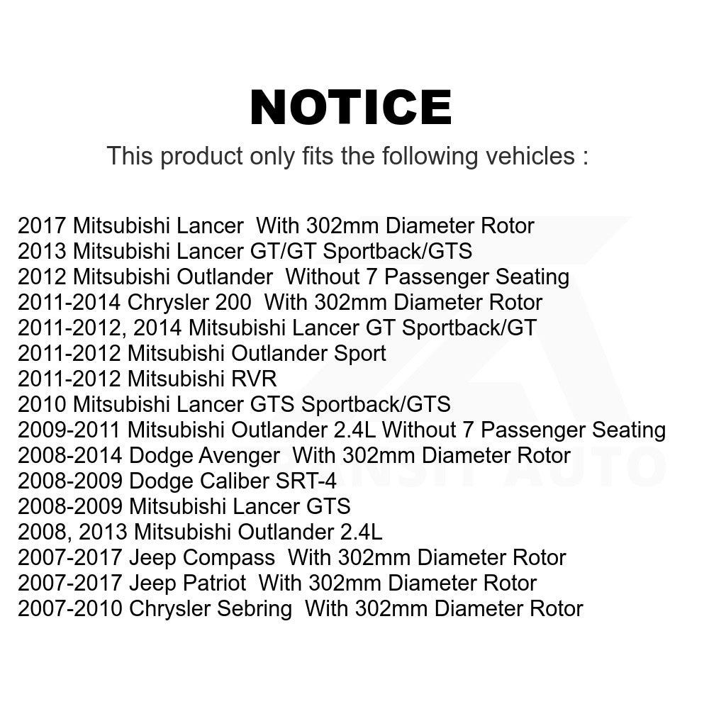 Rear Disc Brake Rotor 8-780541 For Jeep Patriot Dodge Chrysler Compass Avenger 200 Mitsubishi Sebring Lancer Caliber Outlander Sport RVR