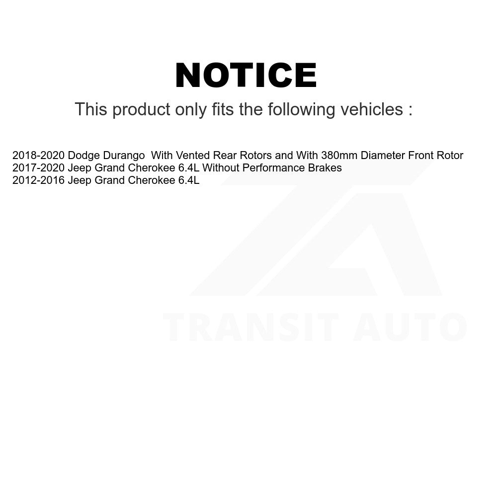 Front Disc Brake Rotor 8-780960 For Jeep Grand Cherokee Dodge Durango