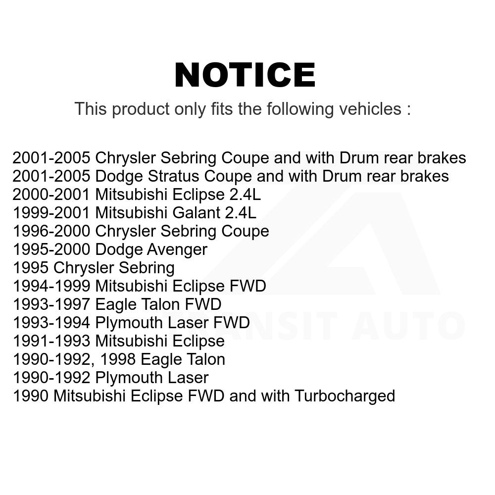 Front Disc Brake Rotor 8-96162 For Chrysler Sebring Dodge Stratus Mitsubishi Eclipse Galant Eagle Talon Avenger Plymouth Laser