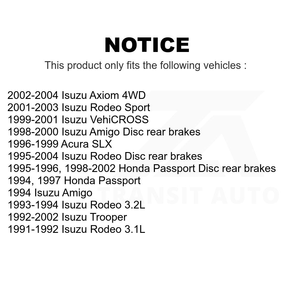 Rear Disc Brake Rotor 8-96339 For Isuzu Rodeo Trooper Honda Passport Axiom Amigo Sport VehiCROSS Acura SLX