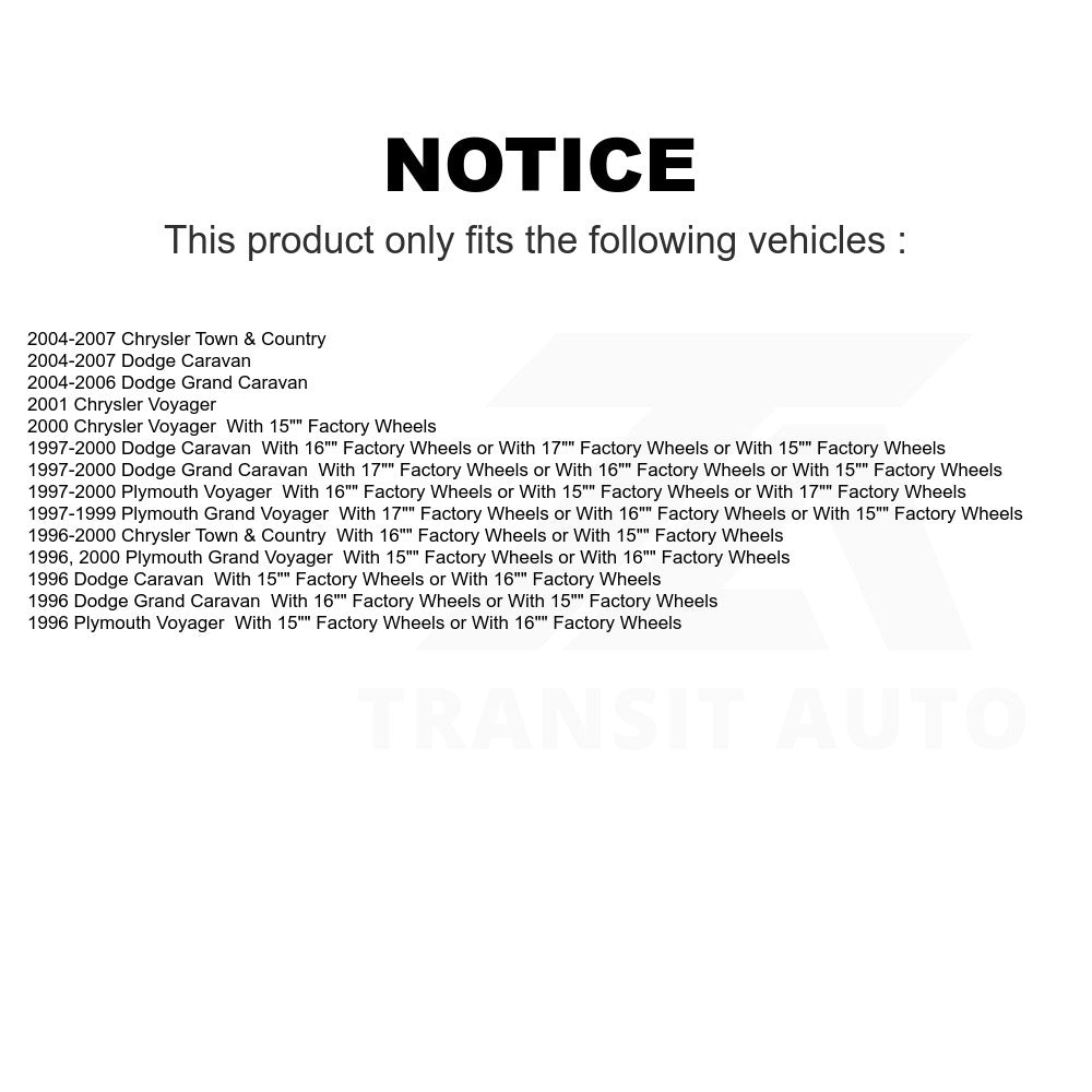 Rear Brake Drum 8-9756 For Dodge Chrysler Town & Country Grand Caravan Plymouth Voyager