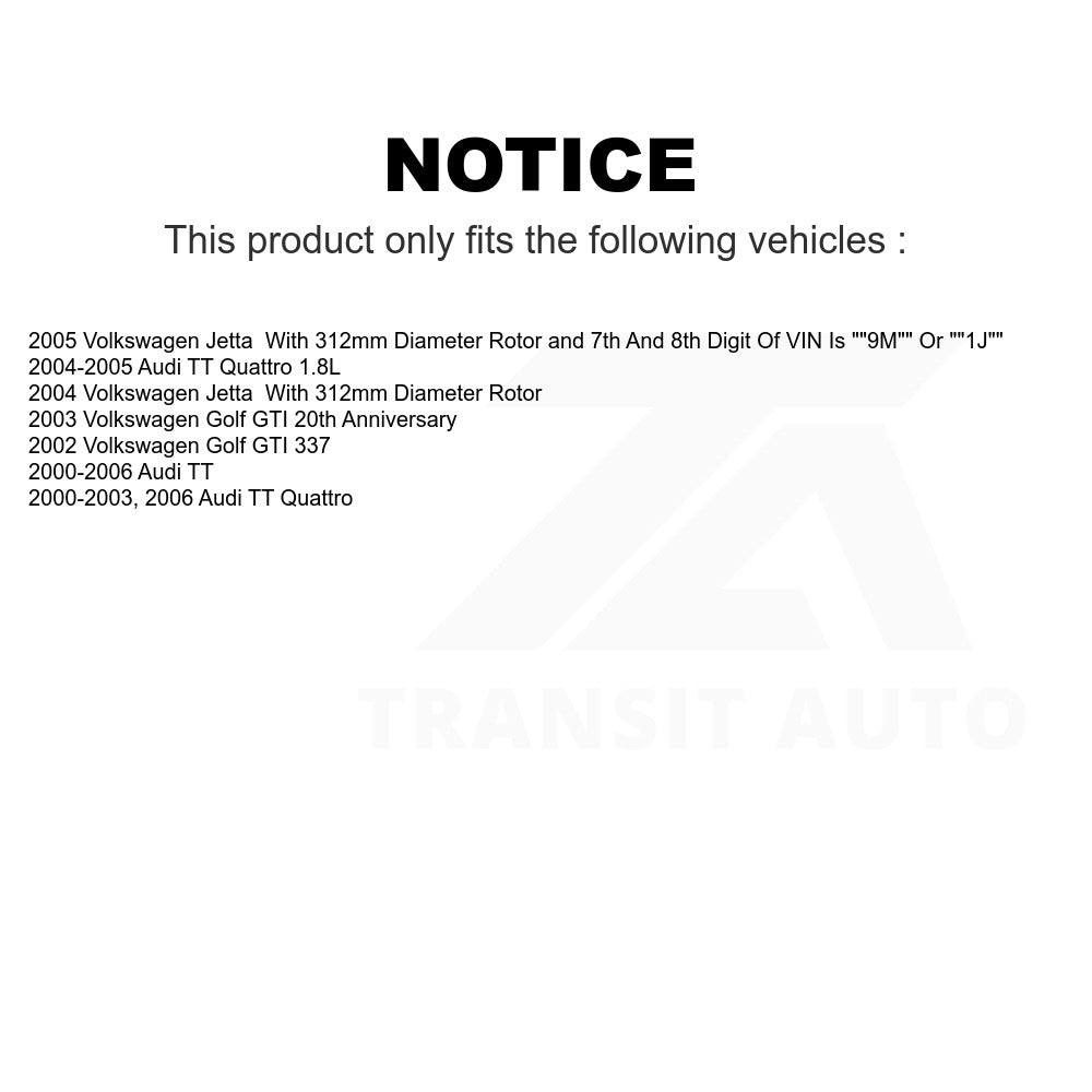 Front Disc Brake Rotor 8-980004 For Volkswagen Jetta Audi Golf TT Quattro