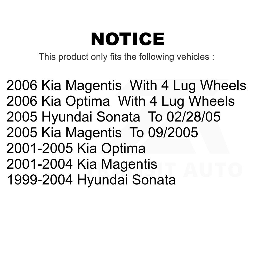 Rear Disc Brake Rotor 8-980054 For Hyundai Sonata Kia Optima Magentis
