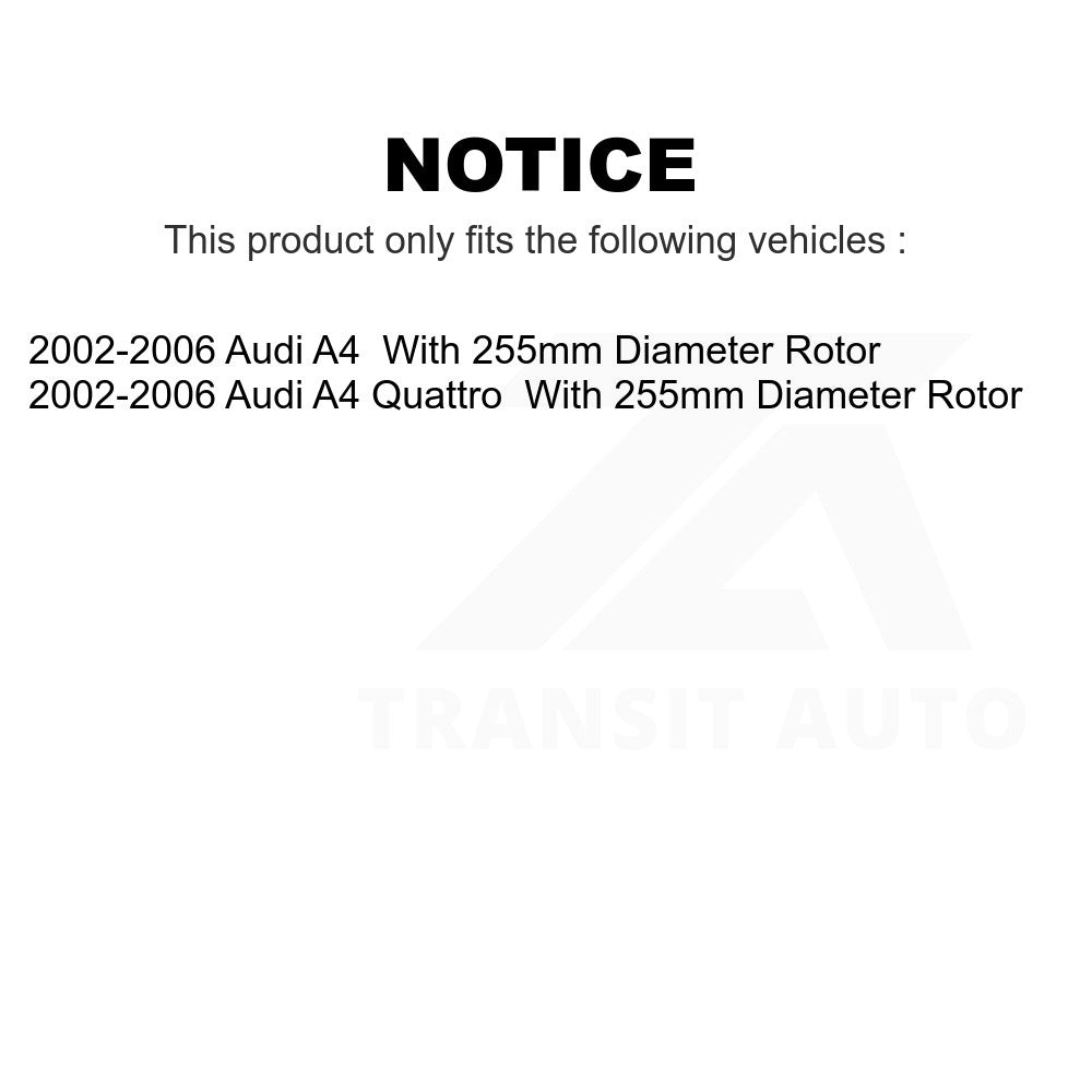 Rear Disc Brake Rotor 8-980103 For 2002-2006 Audi A4 Quattro With 255mm Diameter