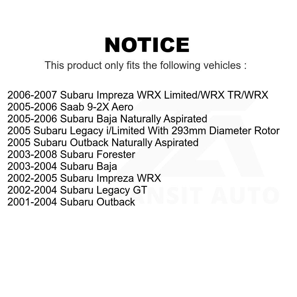 Front Disc Brake Rotor 8-980141 For Subaru Forester Outback Impreza Legacy Baja Saab 9-2X