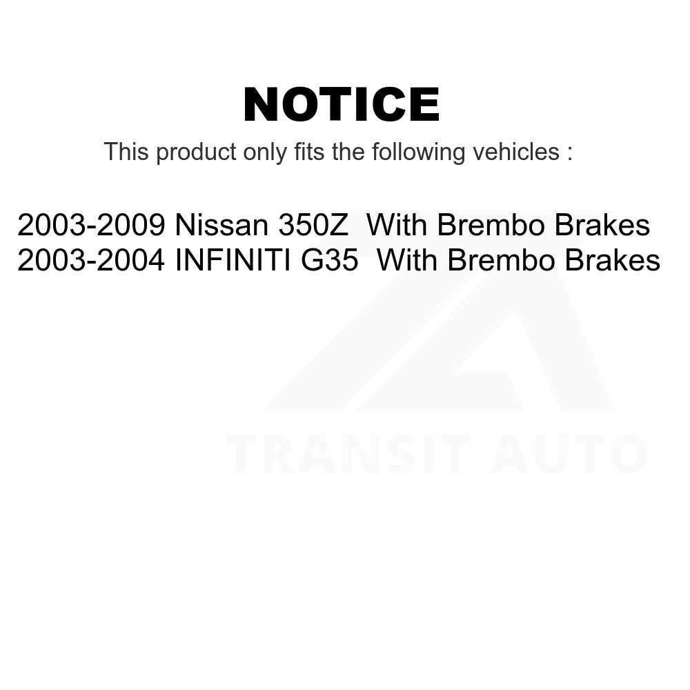 Rear Disc Brake Rotor 8-980251 For Nissan 350Z INFINITI G35 With Brembo Brakes