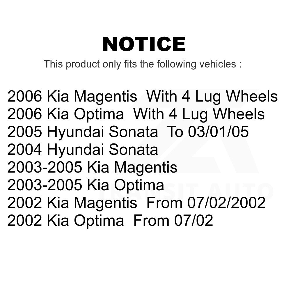 Front Disc Brake Rotor 8-980323 For Hyundai Sonata Kia Optima Magentis