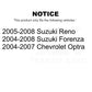 Front Disc Brake Rotor 8-980338 For Suzuki Forenza Reno Chevrolet Optra