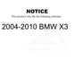 Front Disc Brake Rotor 8-980397 For 2004-2010 BMW X3