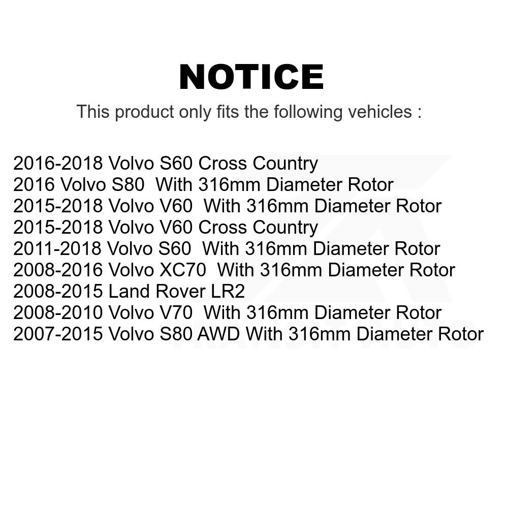 Front Disc Brake Rotor 8-980642 For Volvo S60 XC70 S80 Land Rover LR2 V60 Cross Country V70