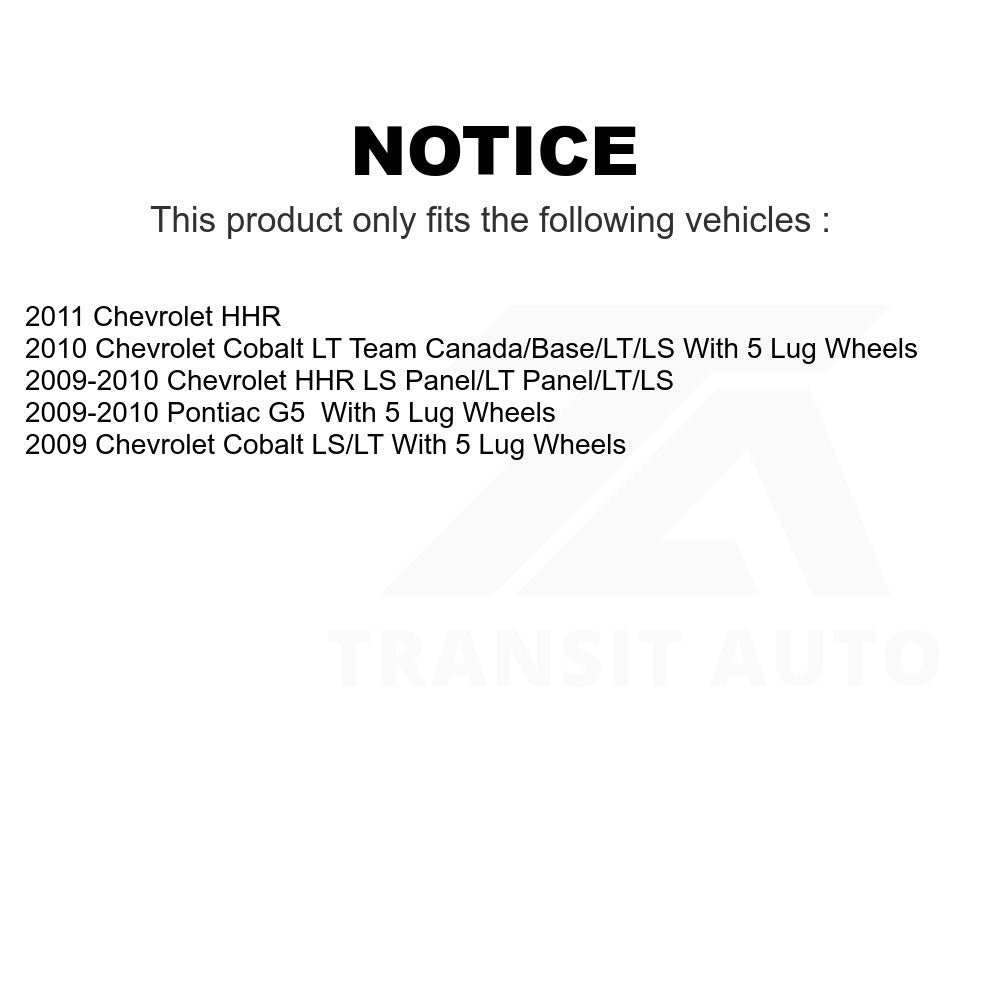 Rear Brake Drum 8-9808 For Chevrolet Cobalt HHR Pontiac G5