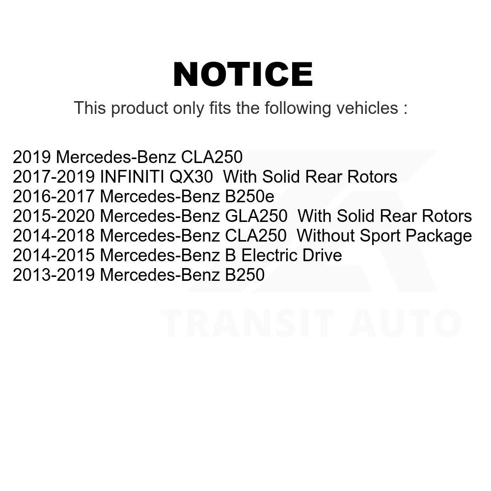 Rear Disc Brake Rotor 8-981086 For Mercedes-Benz CLA250 GLA250 INFINITI QX30 B Electric Drive B250e B250