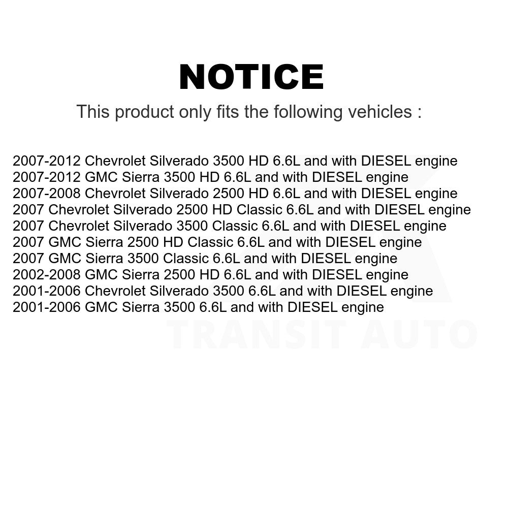 Electric Fuel Pump AGY-00210071 For Chevrolet GMC Sierra 2500 HD Silverado 3500 Classic 6.6L with DIESEL engine