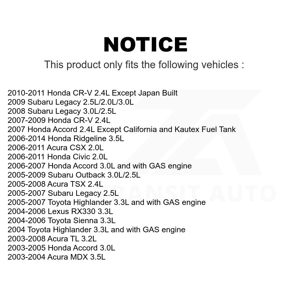 Electric Fuel Pump AGY-00210270 For Honda Accord Civic CR-V Toyota Acura Sienna Highlander Subaru TL Outback Ridgeline Lexus RX330 TSX Legacy MDX CSX