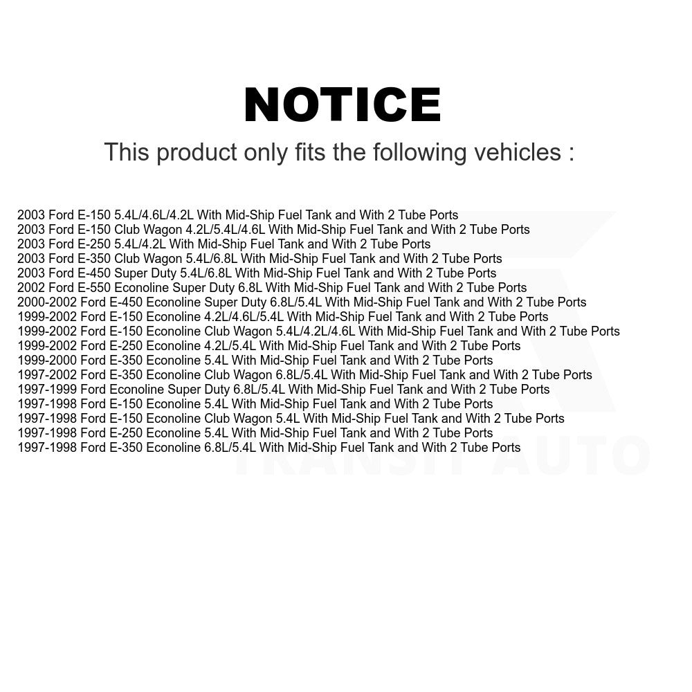 Fuel Pump Sender Assembly AGY-00310090 For Ford E-150 Econoline E-250 E-350 Club Wagon E-450 Super Duty E-550 With Mid-Ship Tank 2 Tube Ports
