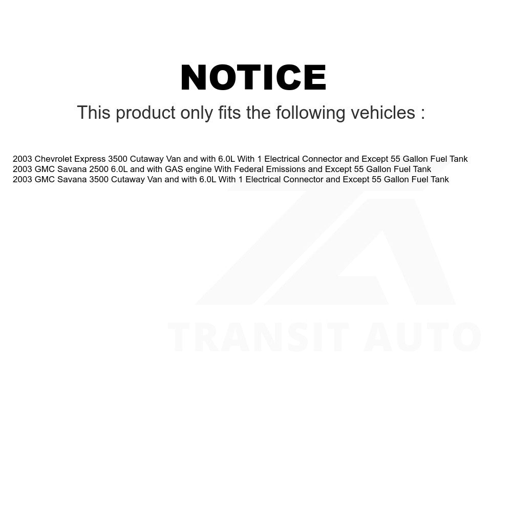 Fuel Pump Module Assembly AGY-00310241 For 2003-2003 Chevrolet Express 3500 GMC Savana 2500