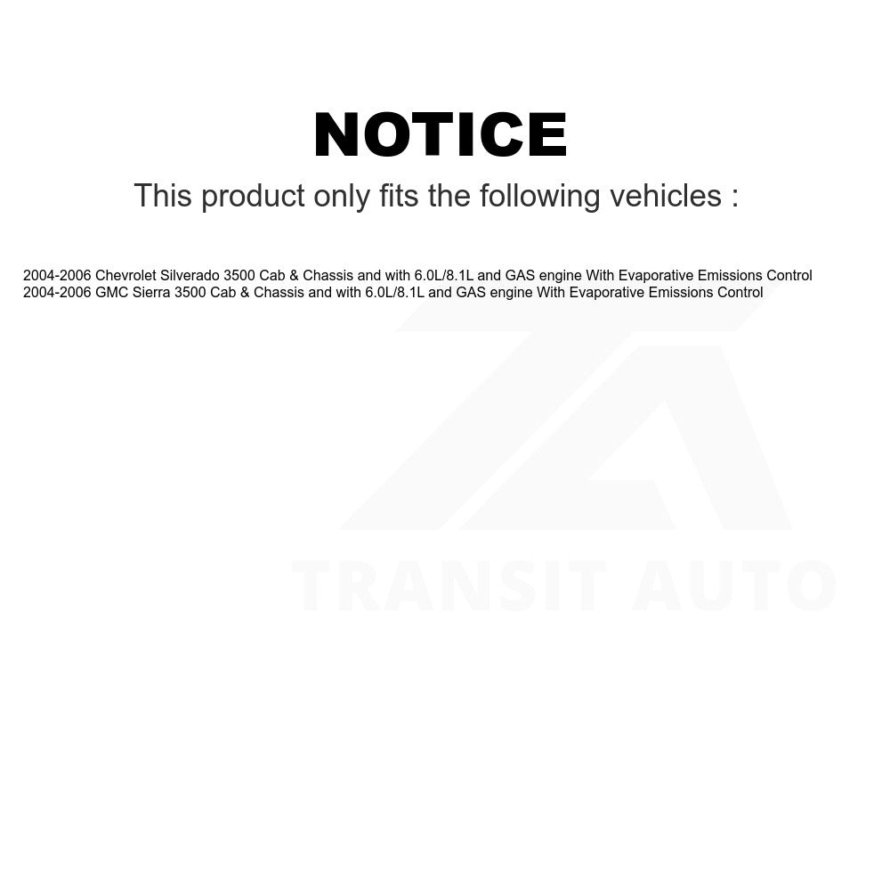 Primary Fuel Pump Module Assembly AGY-00310258 For 2004-2006 Chevrolet Silverado 3500 GMC Sierra With Evaporative Emissions Control Cab & Chassis with 6.0L/8.1L GAS engine
