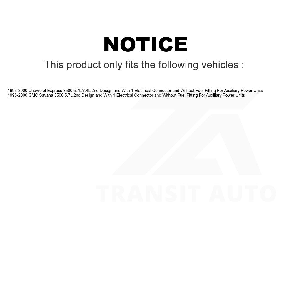 Fuel Pump Module Assembly AGY-00310342 For 1998-2000 Chevrolet Express 3500 GMC Savana 2nd Design With 1 Electrical Connector Without Fitting Auxiliary Power Units
