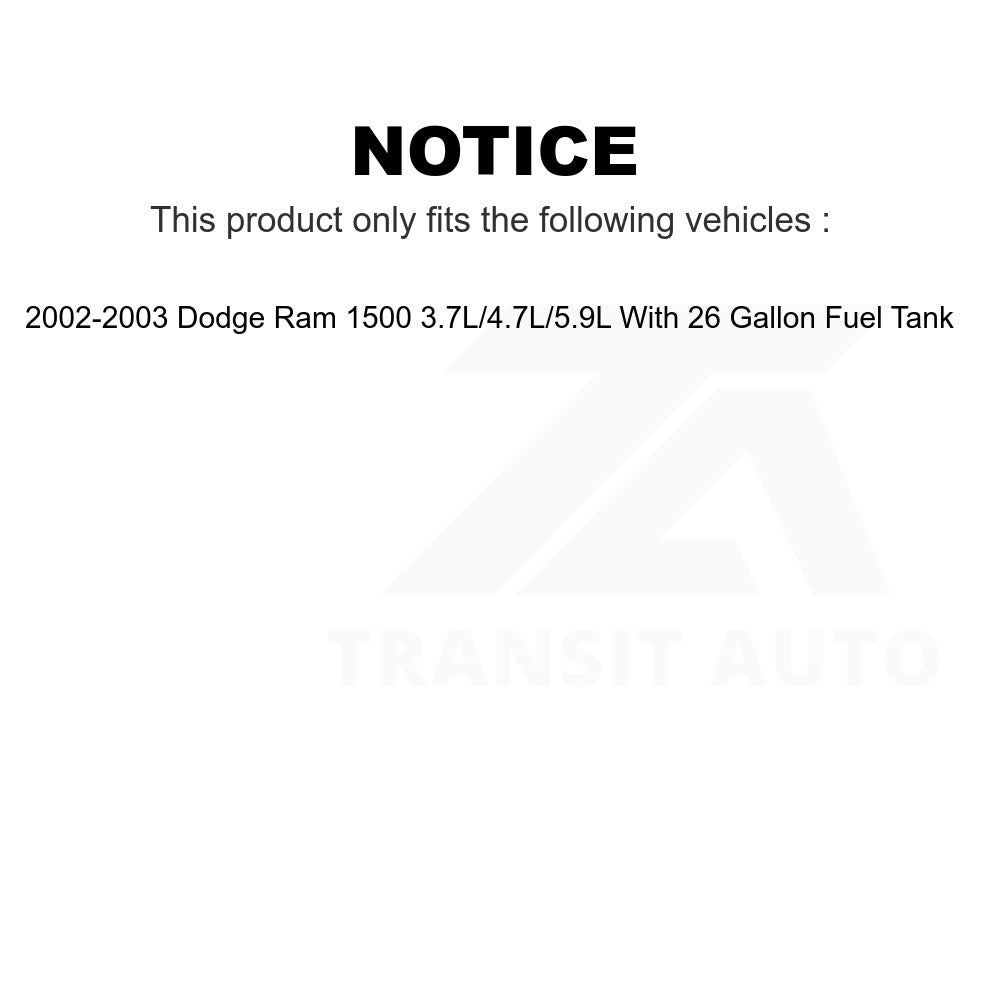 Fuel Pump Module Assembly AGY-00310404 For 2002-2003 Dodge Ram 1500 4.7L 5.9L 3.7L With 26 Gallon Tank