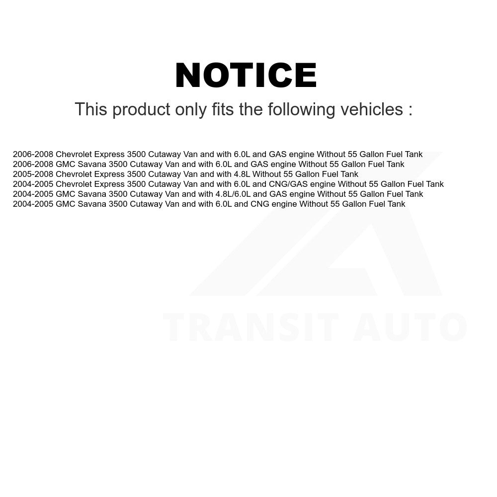 Fuel Pump Module Assembly AGY-00310522 For Chevrolet Express 3500 GMC Savana Without 55 Gallon Tank