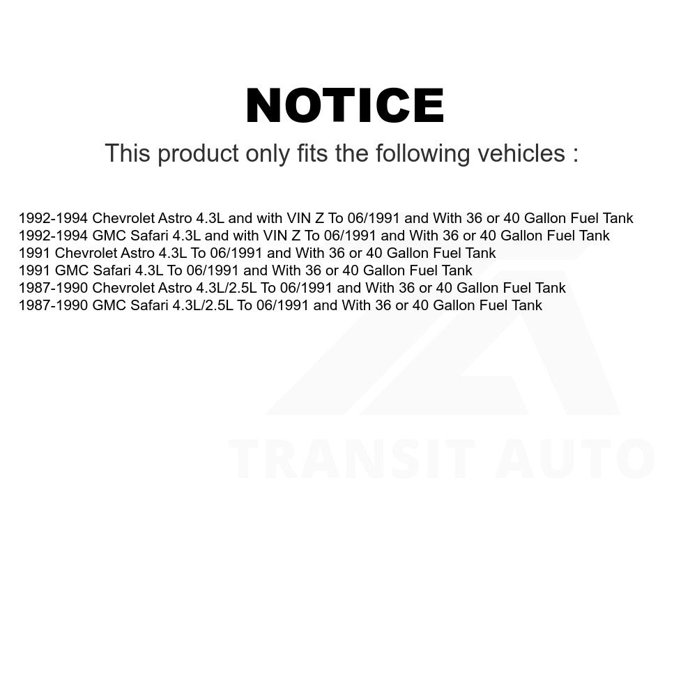 Fuel Pump Sender Assembly AGY-00310858 For Chevrolet Astro GMC Safari To 06/1991 With 36 or 40 Gallon Tank