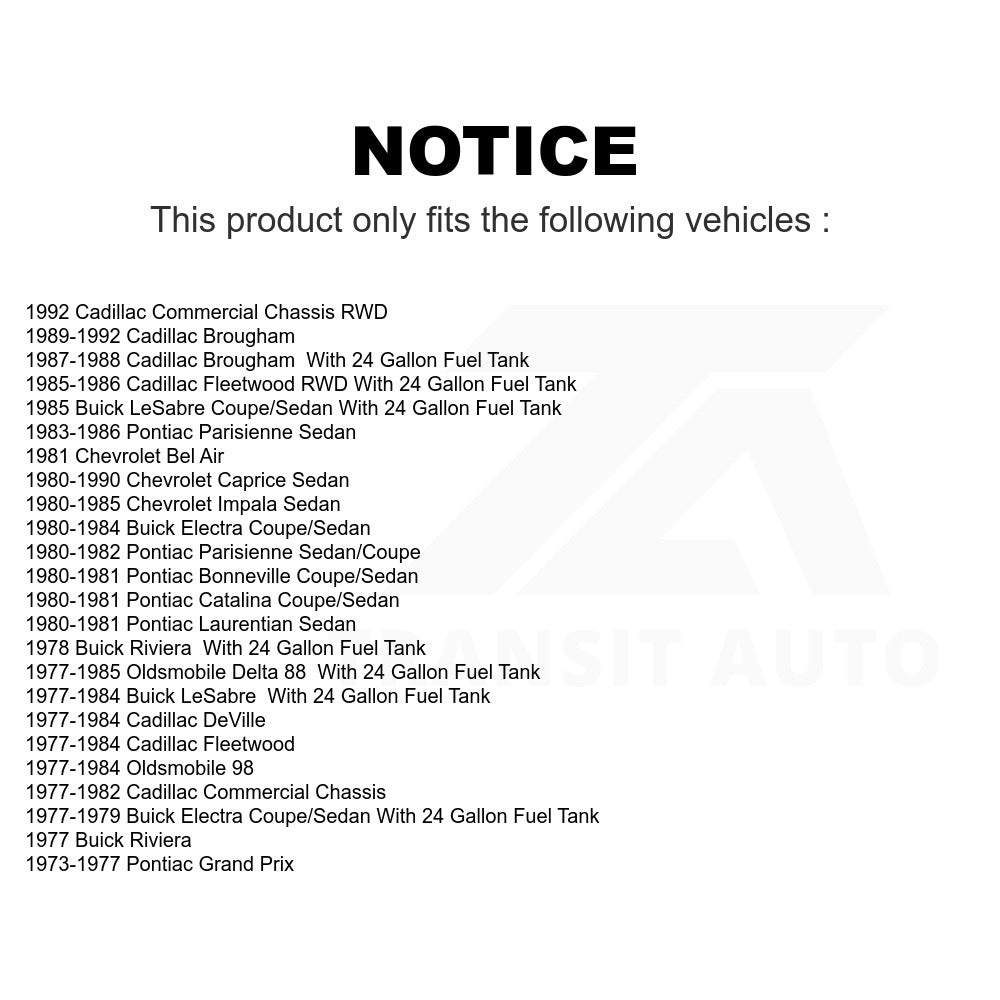 Fuel Tank Strap AGY-01110009 For Chevrolet Caprice Cadillac Oldsmobile Buick DeVille Delta 88 Brougham LeSabre Pontiac 98 Fleetwood Impala Electra Grand Prix Parisienne Bonneville Riviera Catalina Bel