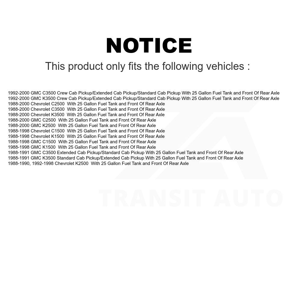 Fuel Tank Strap AGY-01110043 For Chevrolet C1500 K1500 GMC K2500 C2500 C3500 K3500 With 25 Gallon Front Of Rear Axle