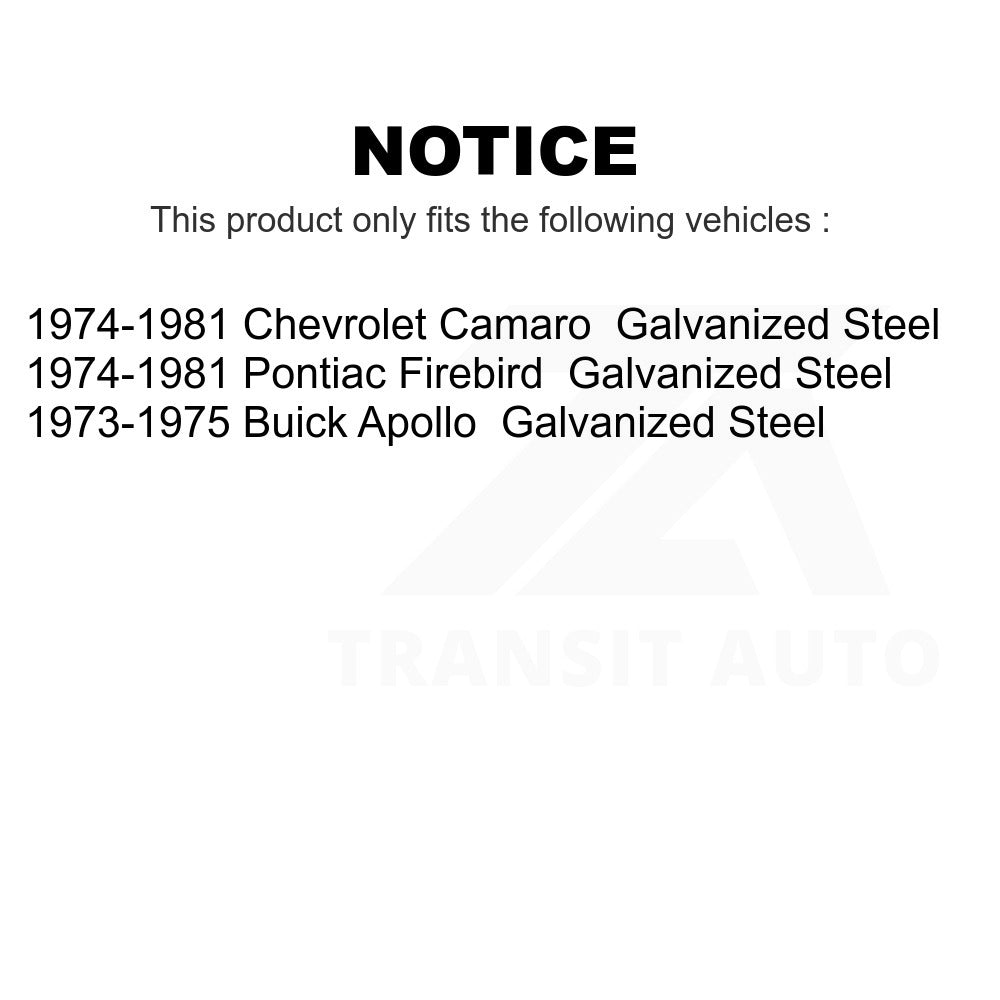 Fuel Tank Strap AGY-01110047 For Chevrolet Camaro Pontiac Firebird Buick Apollo Galvanized Steel