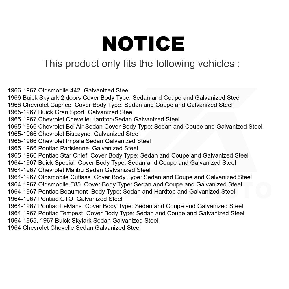 Fuel Tank Strap AGY-01110048 For Chevrolet Pontiac Malibu GTO Chevelle Impala Buick LeMans Oldsmobile Cutlass Skylark Tempest Caprice Special Bel Air Gran Sport Biscayne F85 Star Chief 442 Beaumont