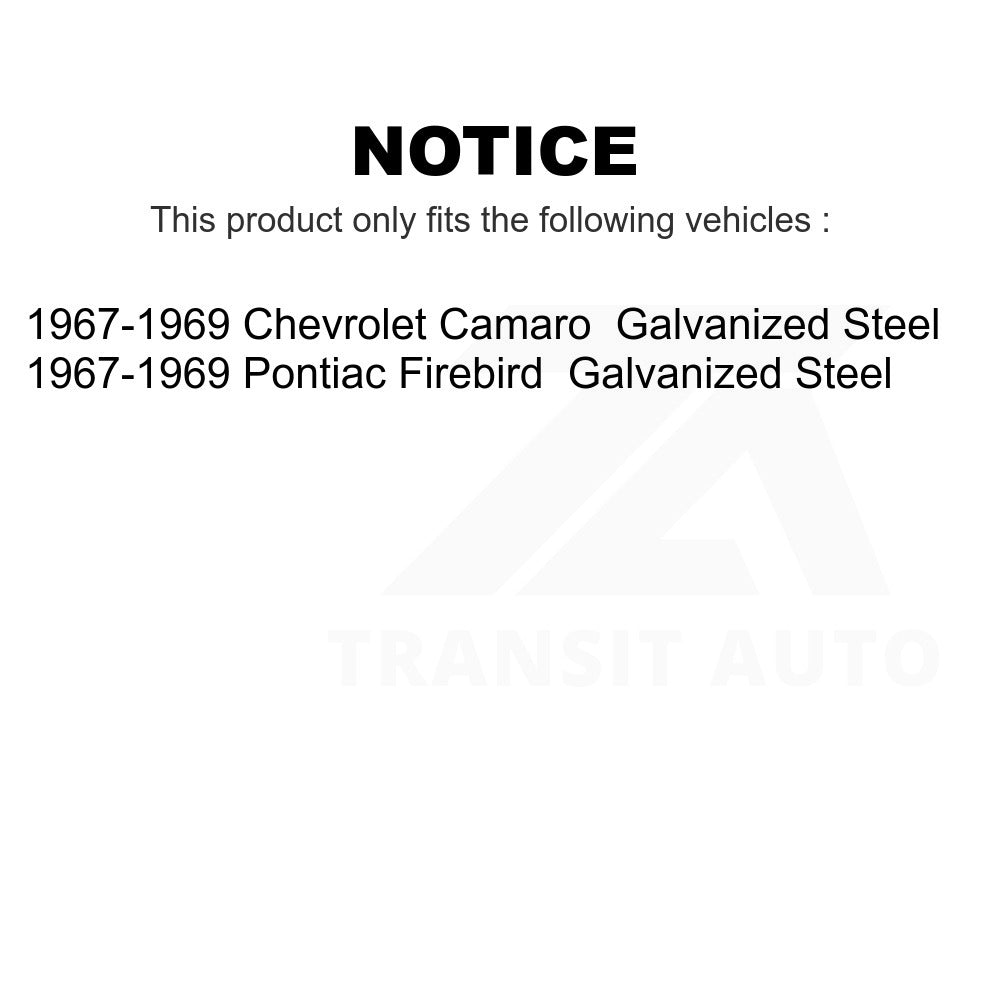 Fuel Tank Strap AGY-01110056 For 1967-1969 Chevrolet Camaro Pontiac Firebird Galvanized Steel