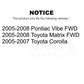 Fuel Tank Strap AGY-01110212 For Toyota Corolla Matrix Pontiac Vibe