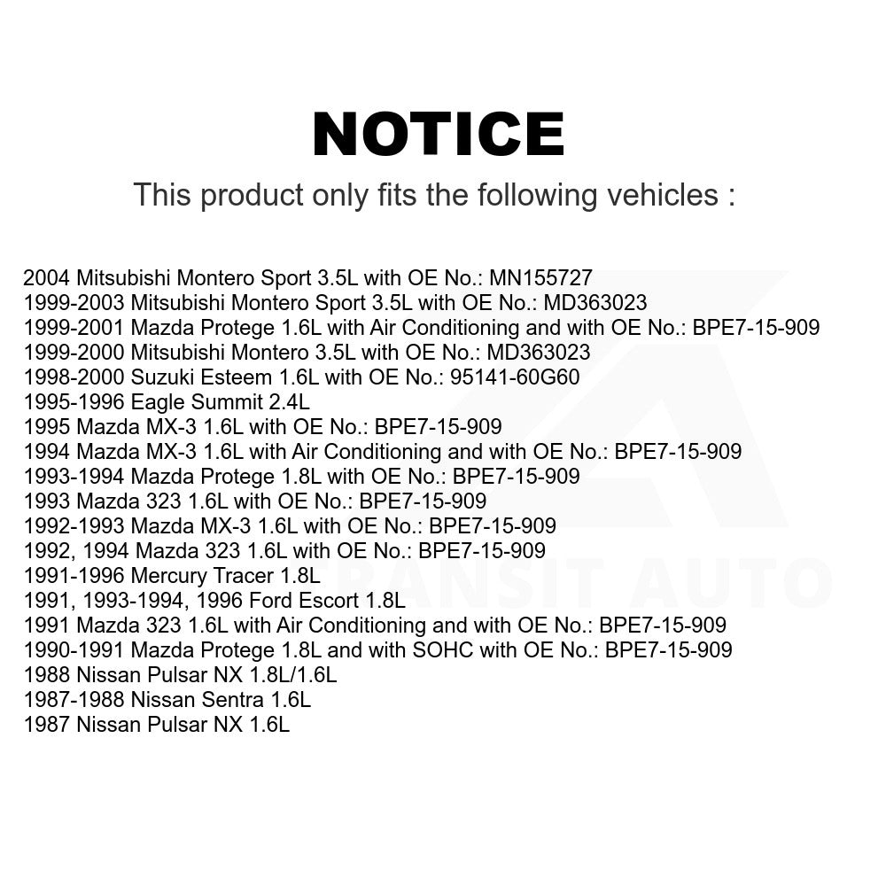 Accessory Drive Belt BAN-4PK1005 For Mitsubishi Montero Sport Mazda Protege Ford Escort Nissan Mercury Tracer Sentra Suzuki Esteem MX-3 Pulsar NX 323 Eagle Summit