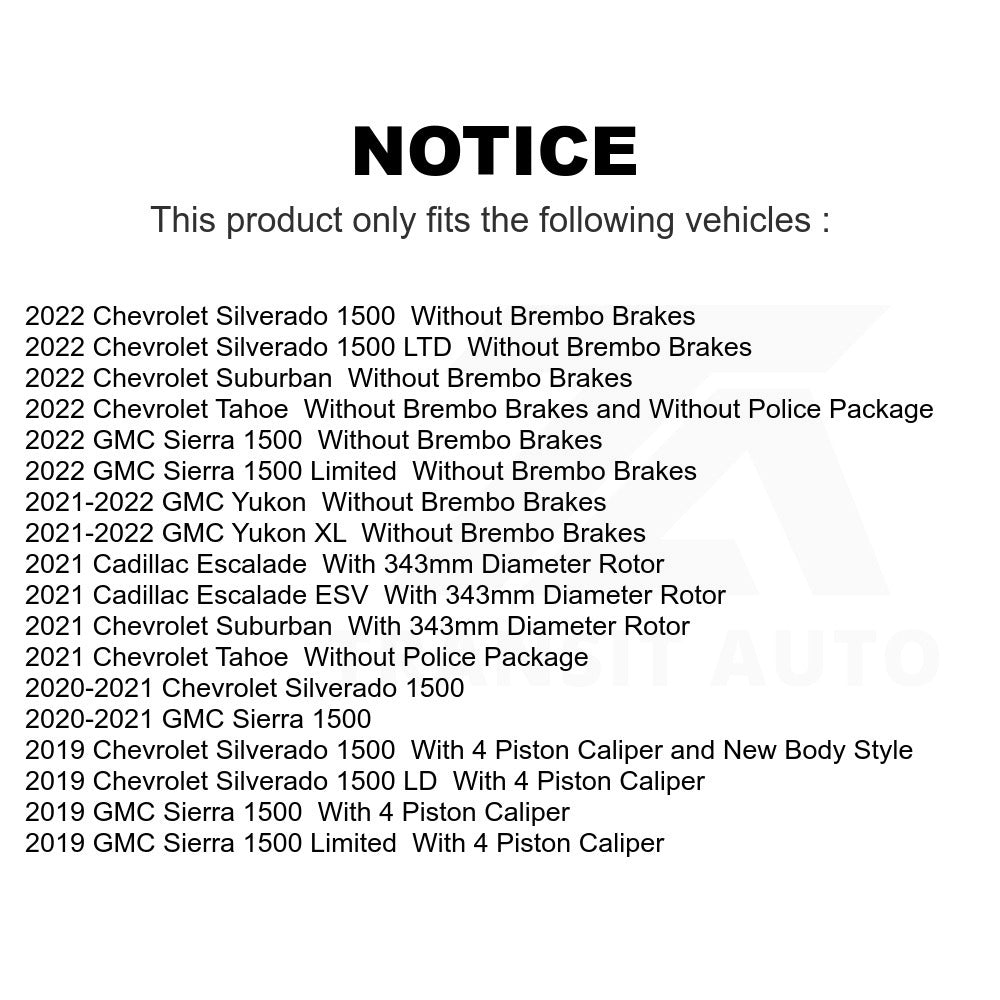 Front Disc Brake Rotor GCR-582458 For Chevrolet Silverado 1500 GMC Sierra LD Limited Cadillac Tahoe Yukon Suburban XL Escalade ESV LTD