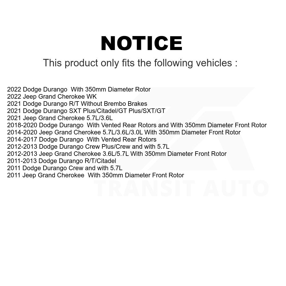 Front Disc Brake Rotor GCR-780870 For Jeep Grand Cherokee Dodge Durango WK