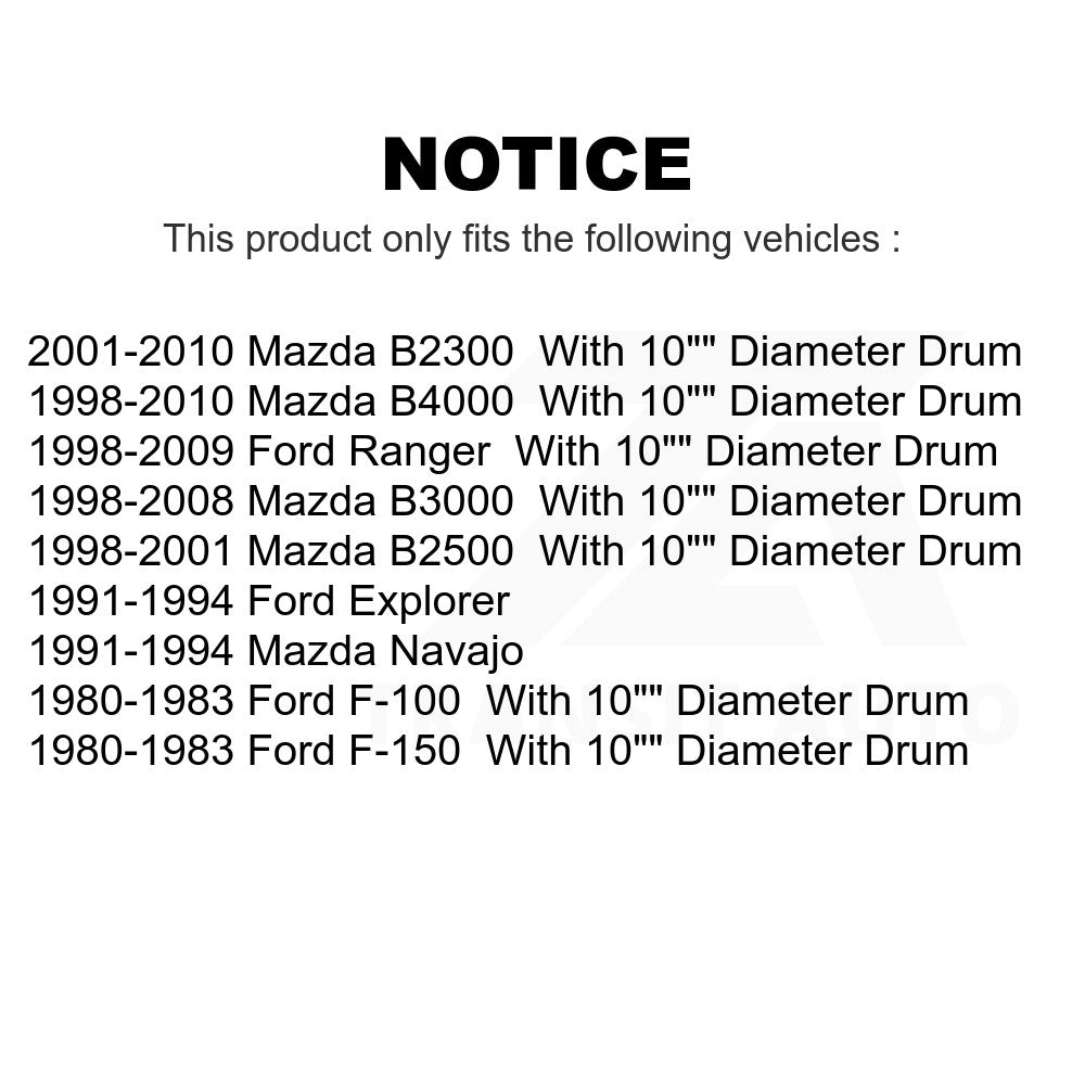 Rear Coated Brake Drum GCR-9498 For Ford Ranger Mazda Explorer B3000 F-150 B2500 F-100 B4000 B2300 Navajo