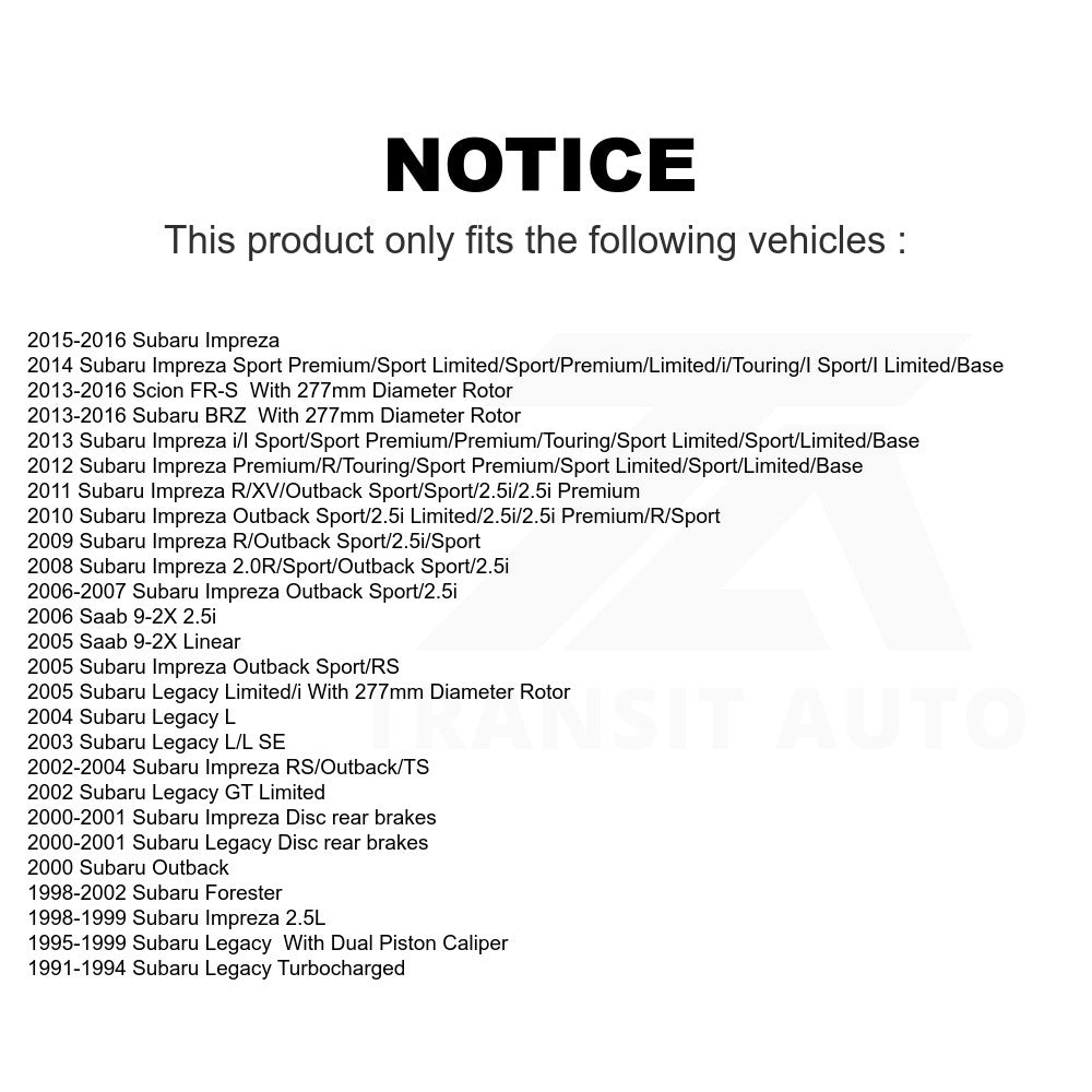 Front Disc Brake Rotor GCR-96658 For Subaru Impreza Legacy Forester Scion FR-S Outback BRZ Saab 9-2X
