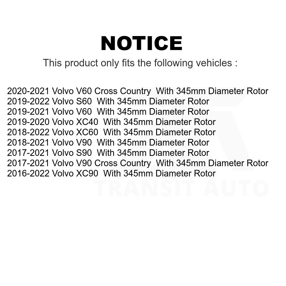 Front Disc Brake Rotor GCR-982110 For Volvo XC90 XC60 XC40 S90 S60 V90 Cross Country V60 With 345mm Diameter
