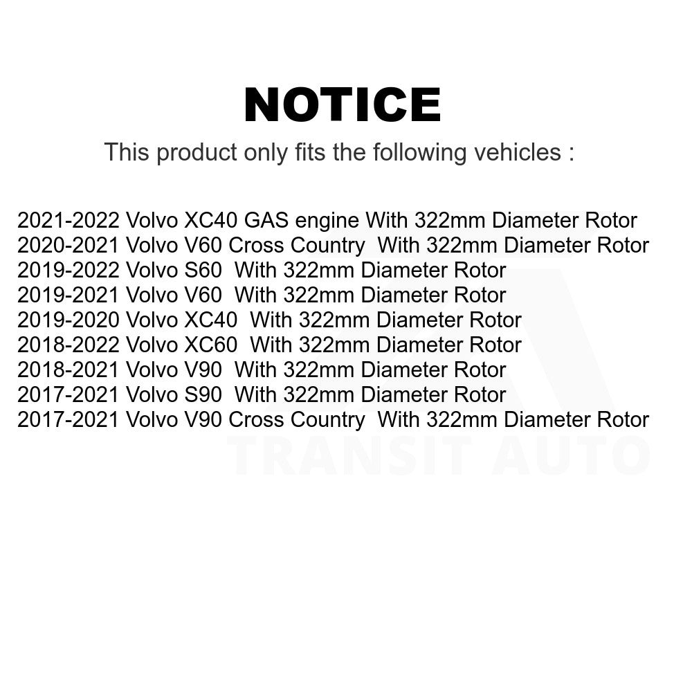 Front Disc Brake Rotor GCR-982272 For Volvo XC60 XC40 S90 S60 V90 Cross Country V60 With 322mm Diameter