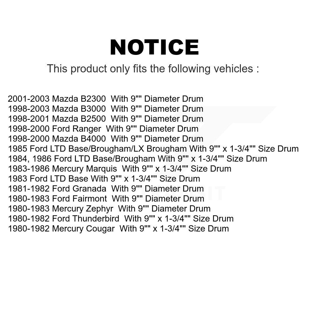 Rear Drum Brake Wheel Cylinder Pair For Ford Ranger Mazda B3000 LTD B2500 B4000 B2300 Fairmont Mercury Marquis Thunderbird Granada Zephyr Cougar K14-100001