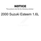 Rear Drum Brake Wheel Cylinder Pair For 2000 Suzuki Esteem 1.6L K14-100115