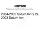 Air Filter (2 Pack) For Saturn Ion K57-100041