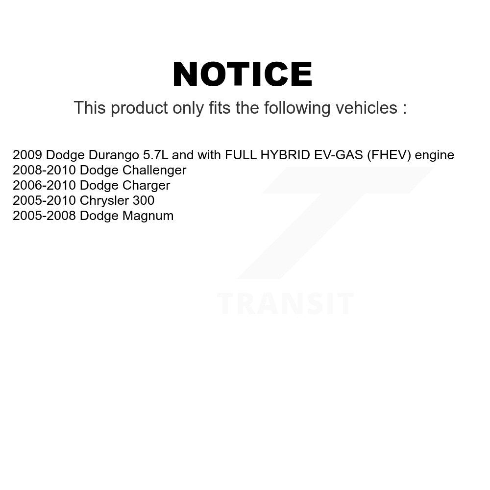 Air Filter (2 Pack) For Dodge Chrysler 300 Charger Magnum Challenger Durango K57-100199