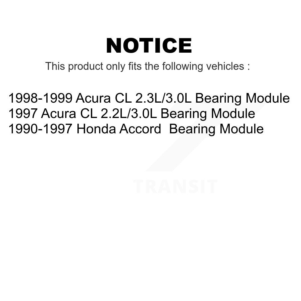Front Wheel Bearing Assembly Pair For Honda Accord Acura CL Module K70-100001