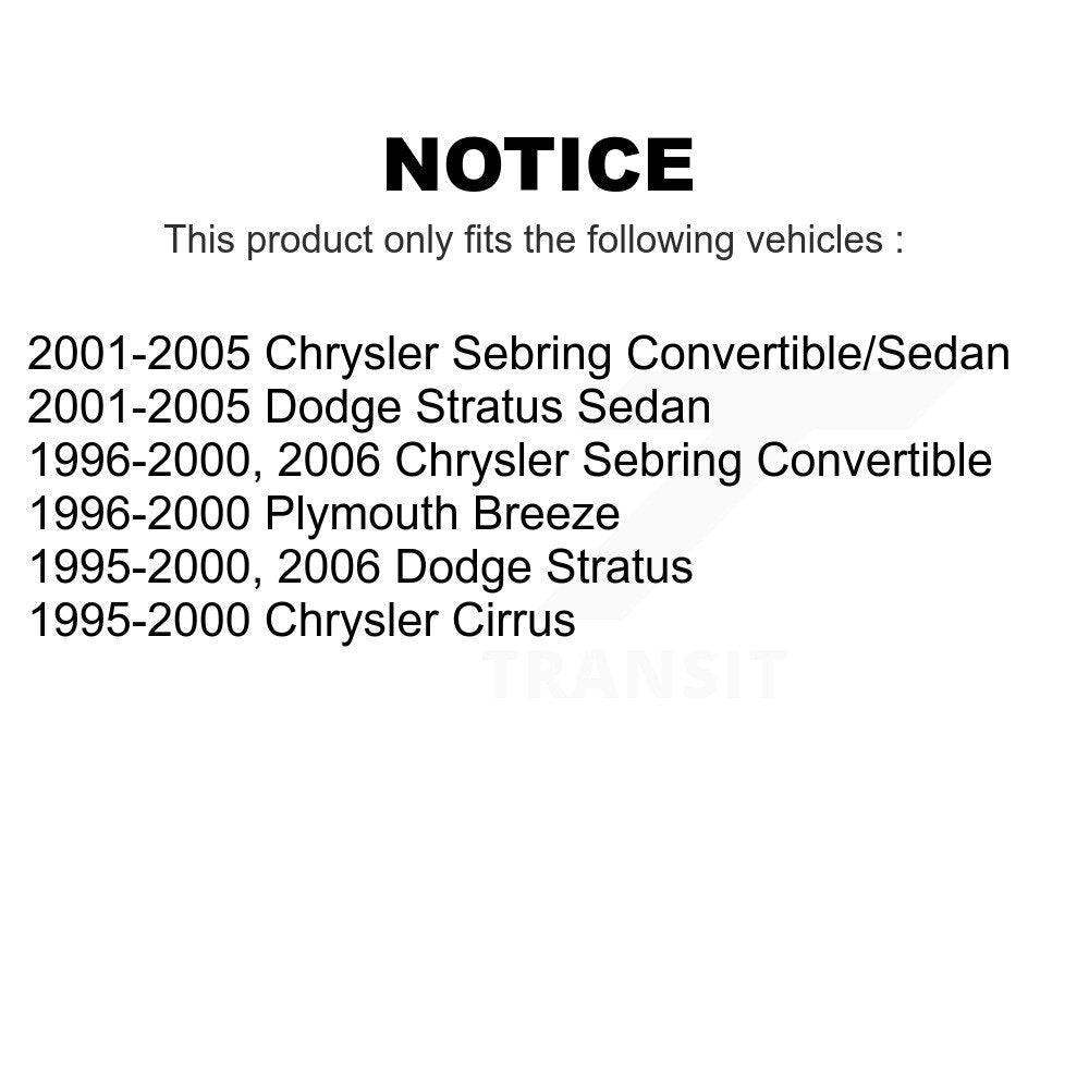 Front Wheel Bearing And Hub Assembly Pair For Chrysler Sebring Dodge Stratus Cirrus Plymouth Breeze K70-100253